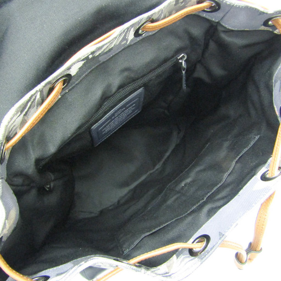 Coach Hawaiian F72083 Unisex Leather,Canvas Backpack Beige,Gray,Navy - Picture 3 of 10